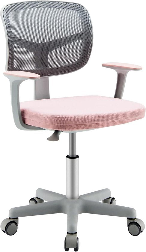 COAST Chaise de bureau pour enfant - Réglable en hauteur - Pivotant à 360° - Avec accoudoirs et dossier - Pour les enfants de 3 à 10 ans - Rose