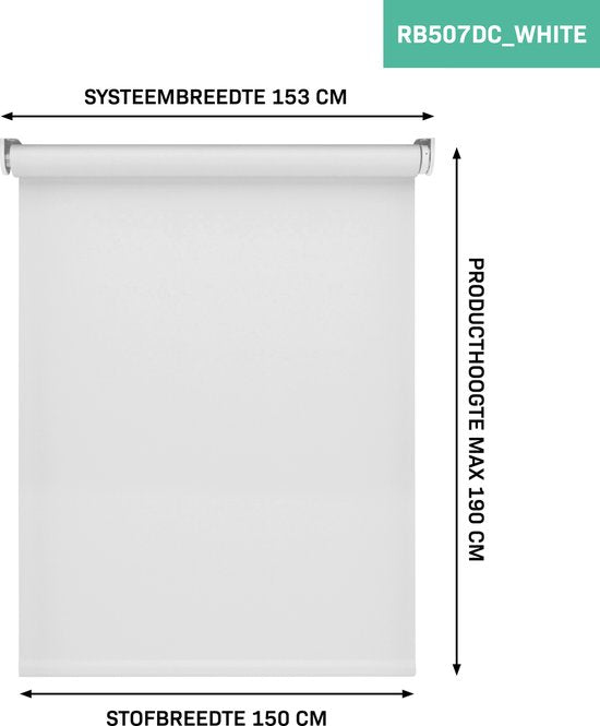 VONROC SMART BLINDS - Store électrique - Extension - 150 x 190 - Blanc - Sans télécommande ni câble de chargement