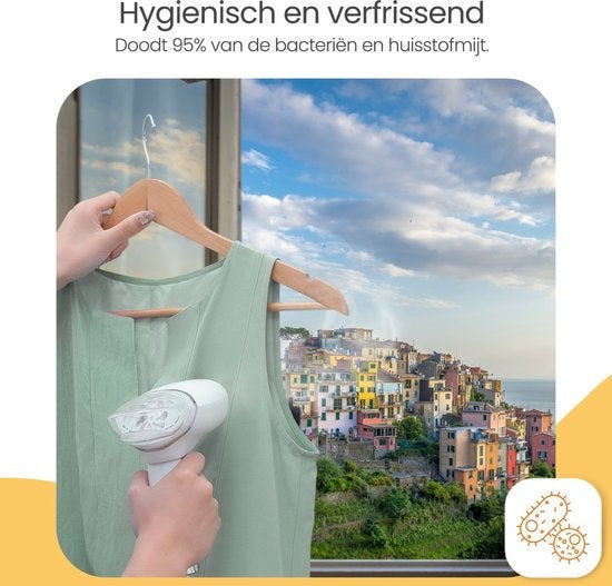 Défroisseur à linge Goliving - Défroisseur à main pour vêtements/textiles/tissu - Pliable - Pochette de voyage incluse - Blanc