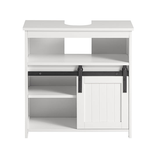 SoBuy Meuble lavabo BZR61-W - Porte coulissante - Multicouche - 30 x 60 x 62 cm - Blanc