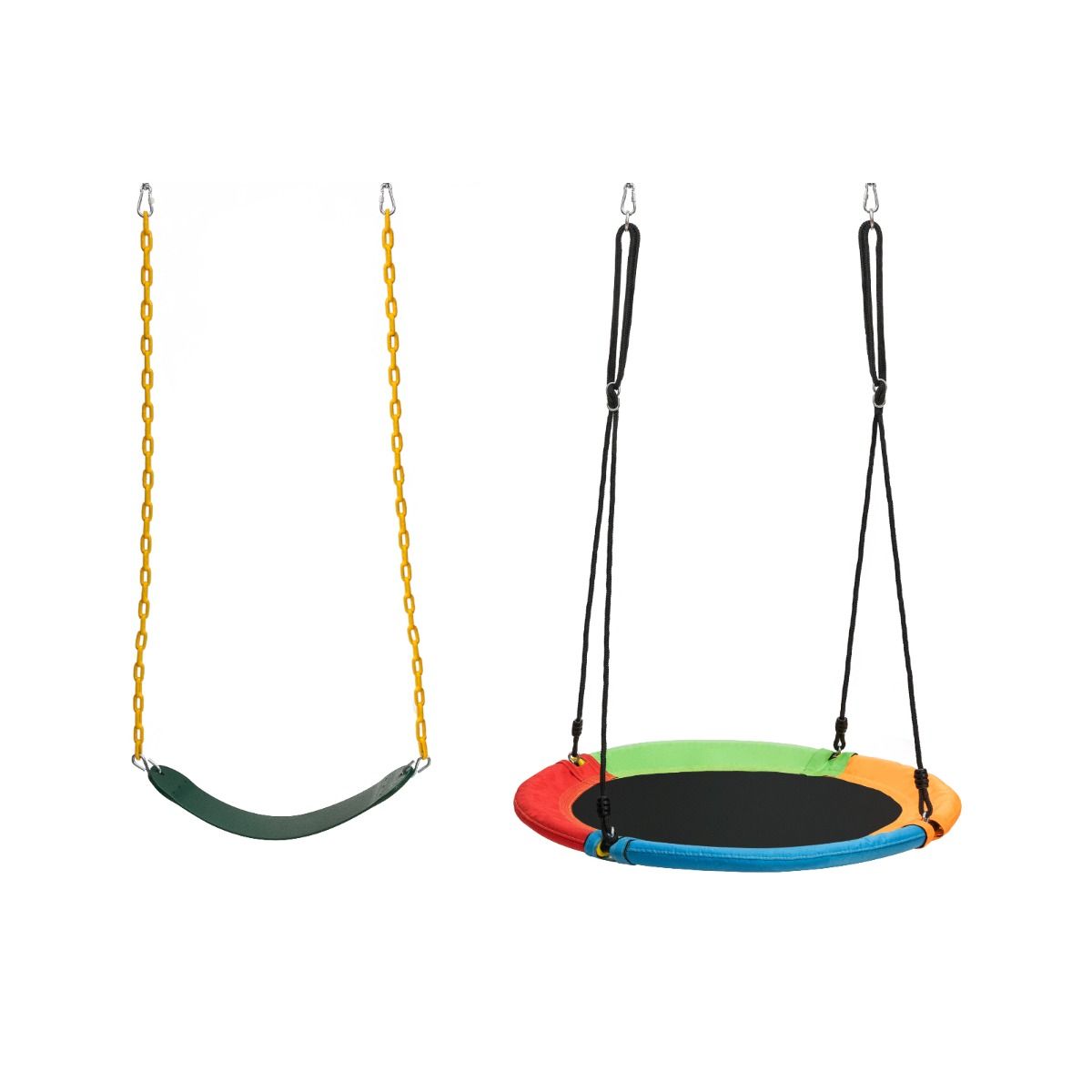 Balançoire Coast pour enfants Vert/Noir - 257 x 183 x 183 cm - Avec 2 balançoires