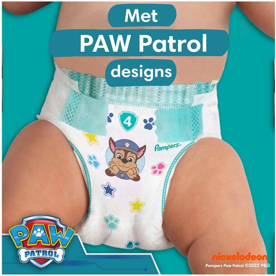Pampers Baby-Dry, édition Paw Patrol, taille 4, 222 couches, 9 kg-14 kg
