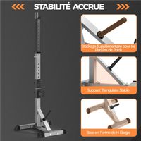 Support à haltères réglable pour squats, 135,5–190,5 cm, avec supports de poids et barres de sécurité, 300 kg