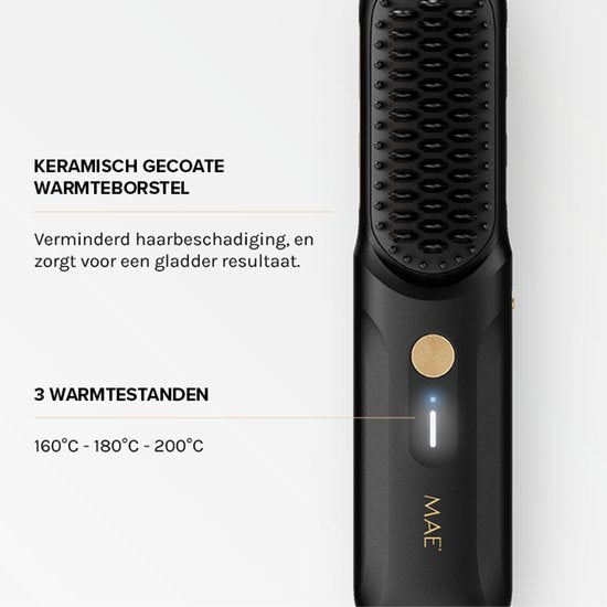 MAE® Touch Up - Brosse lissante sans fil - Brosse chauffante - Lisseur sans fil