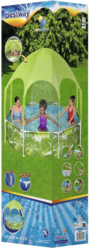 Bestway Splash-in-Shade Piscine hors sol ronde avec parasol UV Careful
