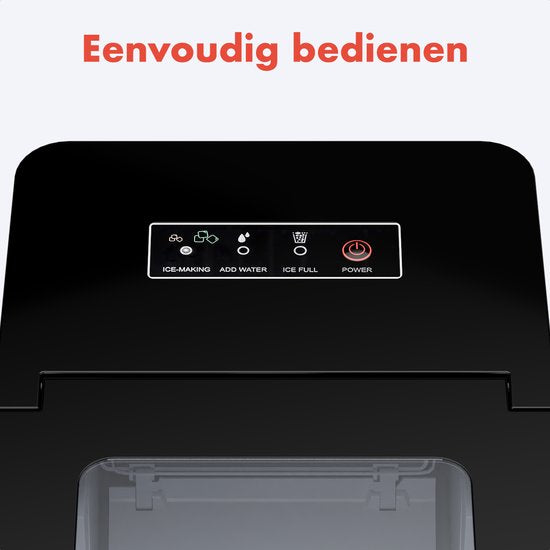 KitchenBrothers - 2.1L - Machine à glaçons - 15kg/24 heures - Portable - Machine à glaçons - Fonction auto-nettoyante - Noir