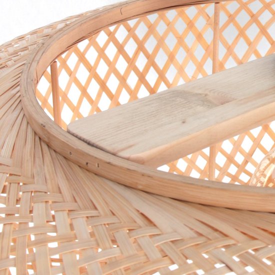 Abat-jour Steinhauer en bambou et bois naturel, Ø 60 cm, E27