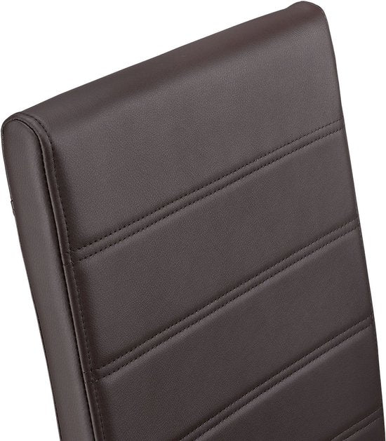 4 Chaises de salle à manger / chaise - Vegas - Cuir synthétique - Marron