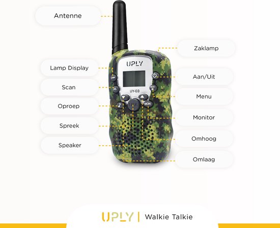 Talkie Walkie - UPLY - pour enfants et adultes - Portée de 5KM - Lot de 3