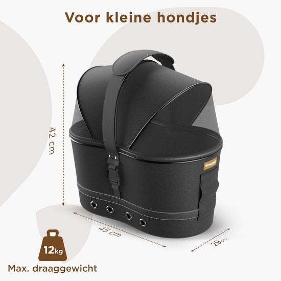 Trevopet® Dog Bike Basket Rear - 2-in-1 Bike Basket Dog & Carry Bag - Convient aux vélos électriques - Jusqu'à 12 kg - Matière Oxford robuste