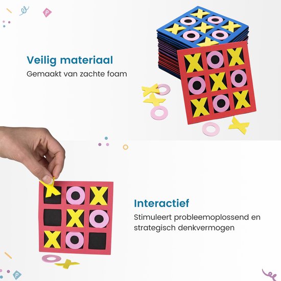 Partizzle 24x Mini jeu de beurre, fromage et oeufs - Cadeaux de fête - Jeux de Tic Tac Toe - Petits jouets éducatifs - Friandises pour enfants - Mousse