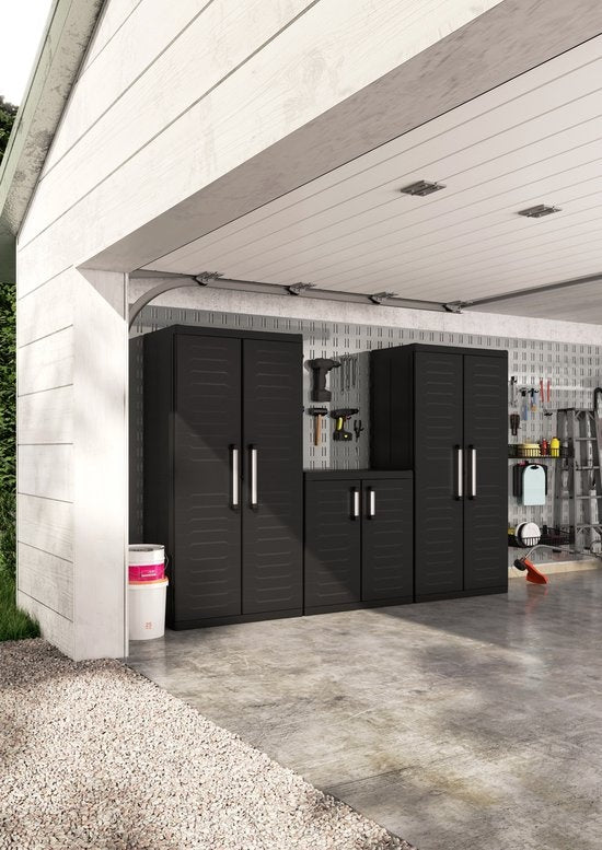 Keter Detroit XL Armoire haute - 4 étagères - 89x54x182cm - Noir