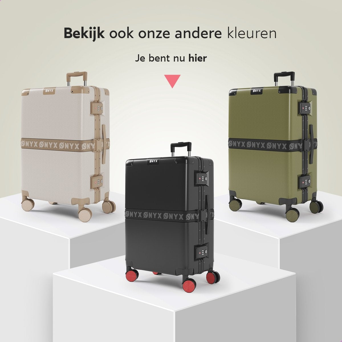 ONYX® Check-in Suitcase 65L - TSA Lock - Spinner Wheels - Lightweight Trolley - Aluminium Closure - Black