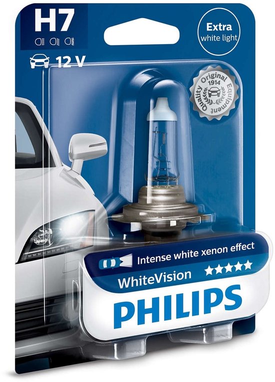 Ampoule automobile Philips White Vision H7 12 volts 55 watts, à l'unité