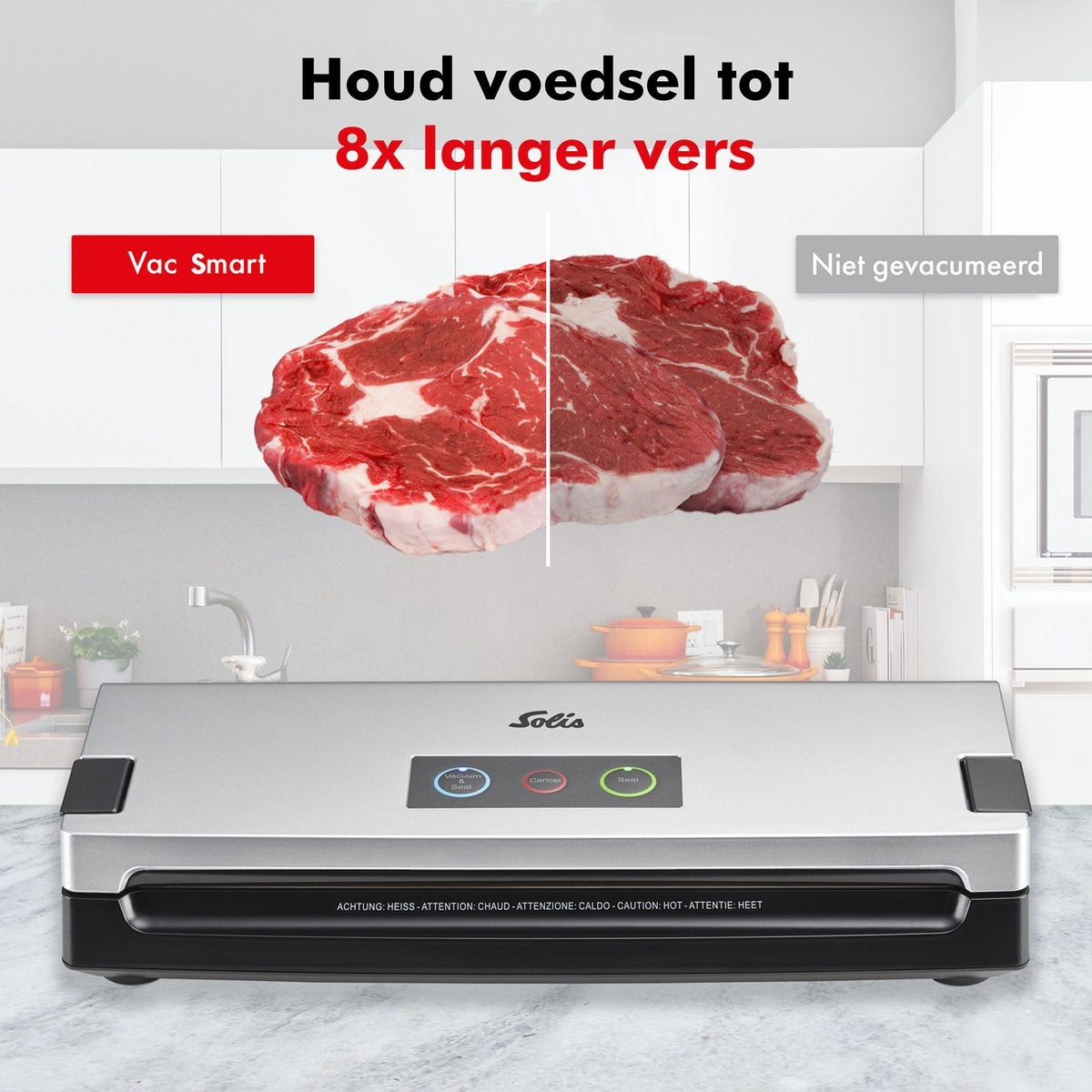 Solis Vac Smart 577 Vacumeermachine - Volautomatische Vacuümmachine met Slangaansluiting - Grijs