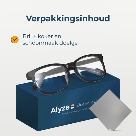 Alyze Blue Light Glasses - Écran d'ordinateur - Sans ordonnance avec filtre - Lunettes anti-lumière bleue