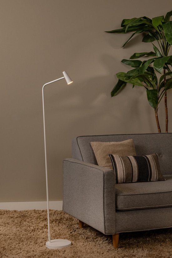 Lucide STIRLING - Lampadaire rechargeable - Batterie - LED à 3 niveaux de réglage de l'intensité - 1x3 W 2700 K - Blanc