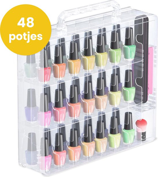 Vimora Trousse de vernis à ongles pour 48 pièces - Trousse - Vernis à ongles - Boîte de rangement - Beautycase - Styliste ongulaire - Maquillage - Organisateur - Pour les femmes