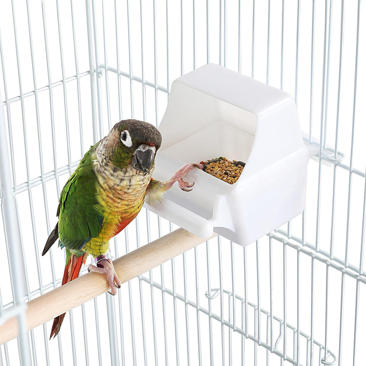 Cage à oiseaux Yaheetech XXL avec support - 46 x 35,5 x 158 cm - Blanche