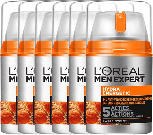 Crème de jour hydratante L’Oréal Paris Men Expert Hydra Energetic - 6 x 50 ml - Lot