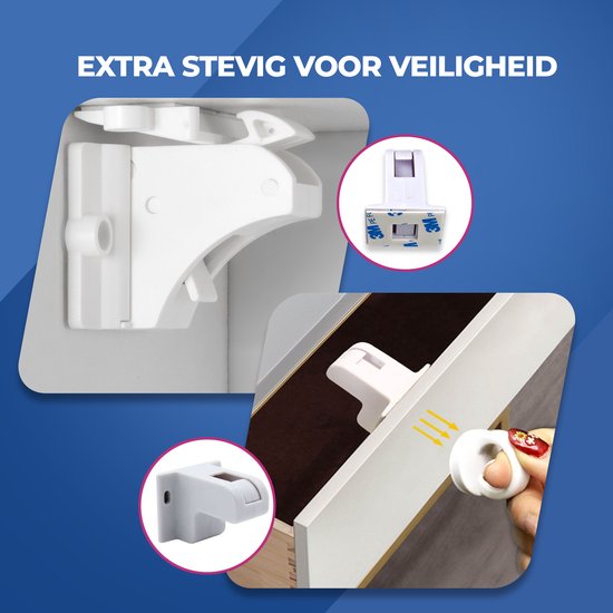 Roegaarden Child Lock Cupboards - Sécurité des armoires pour enfants - Aimant de sécurité pour enfants - 4 pièces
