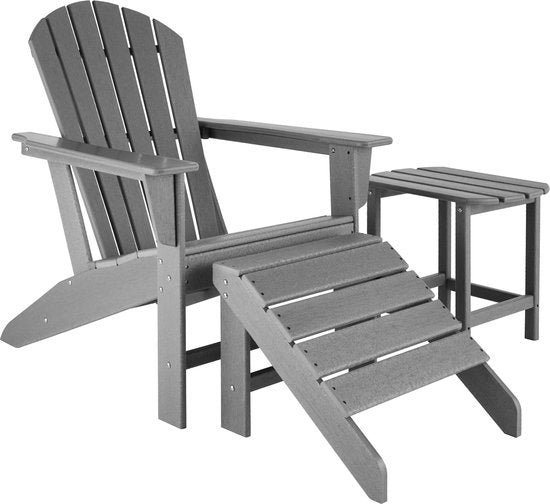 tectake - Chaise de jardin Joan grey - chaise de jardin en aspect bois - 404505