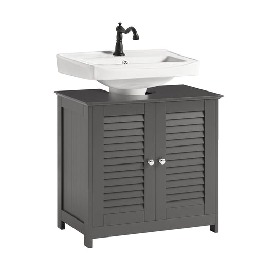 Meuble de salle de bain - SoBuy - 2 Portes et 2 Couches - Gris - 60x35x58cm
