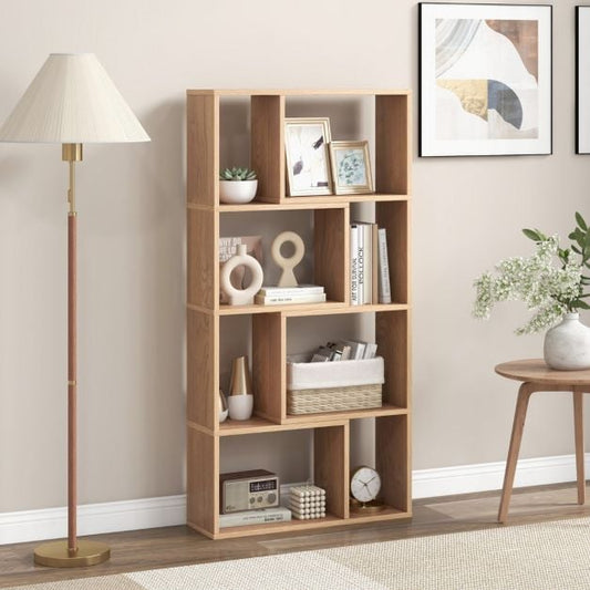 Coast Bookcase - Bibliothèque autoportante à 4 niveaux avec 8 compartiments - 60 x 20 x 120 cm
