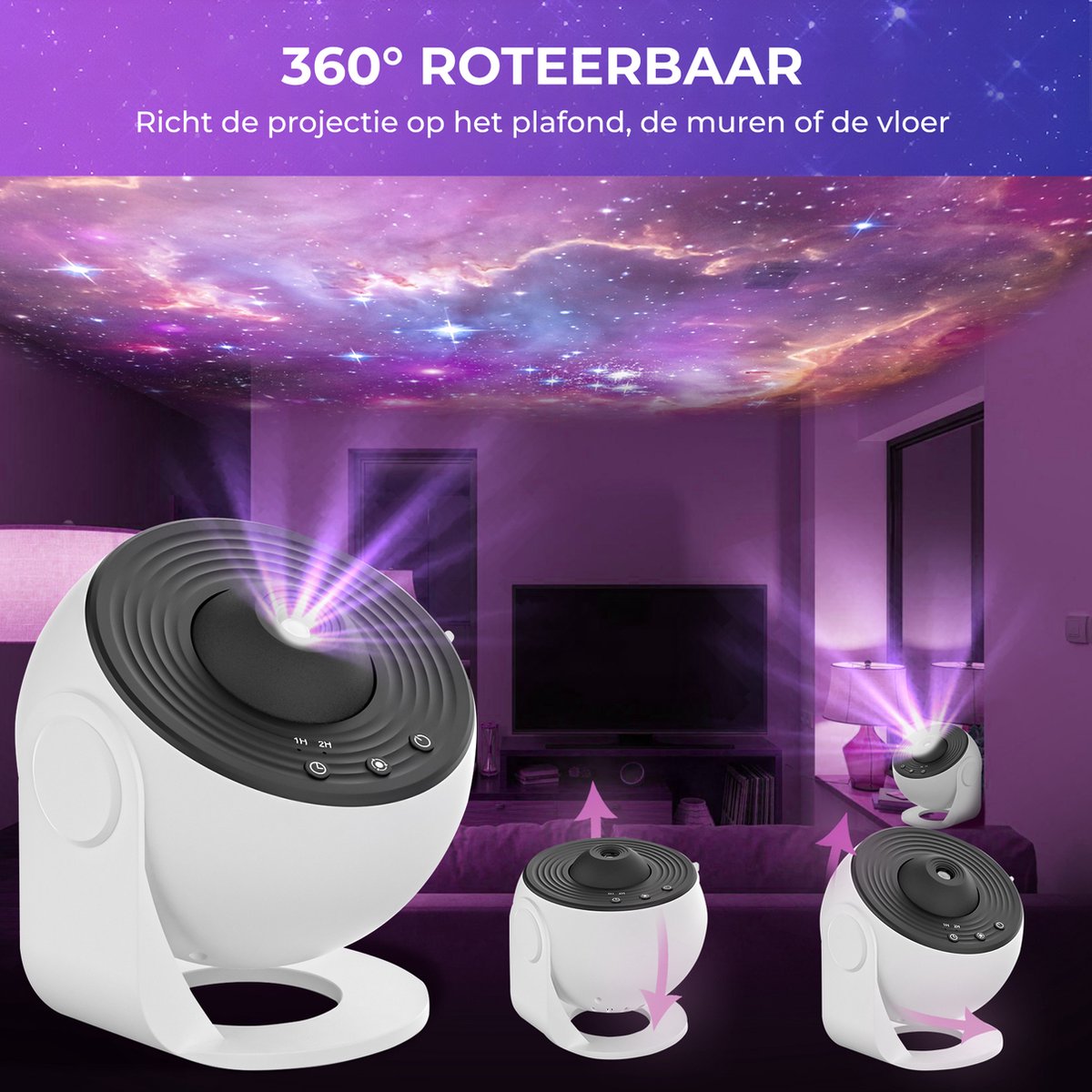MostEssential Premium 12 en 1 lampe pour projecteur - 360° - 3000 lm - Noir + Blanc