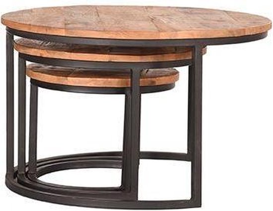 Trend Living Set Three XXL Table basse - Marron - Bois