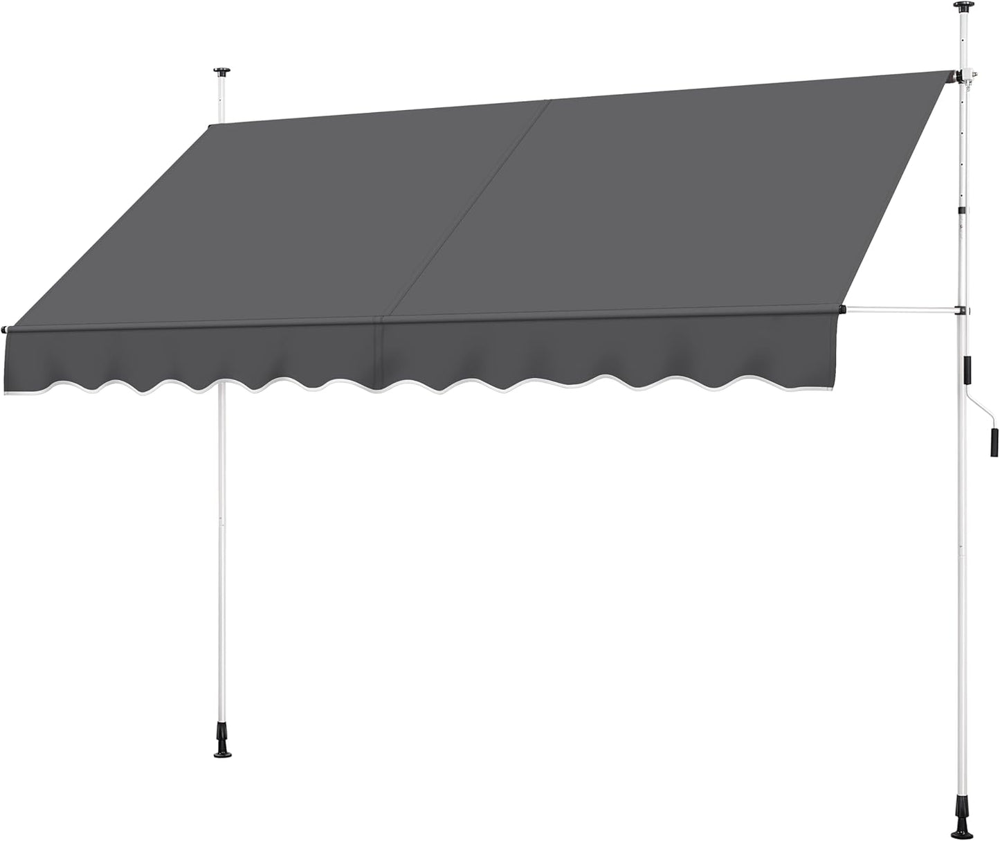 Yaheetech : store pare-soleil avec armature télescopique et manivelle - 300 x 120 cm - hauteur réglable de 210 à 300 cm - résistant aux UV - gris