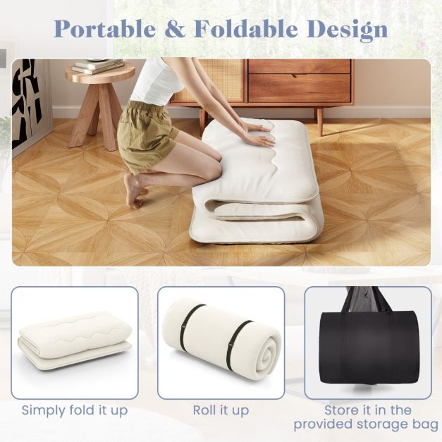 Coast Floor Mattress - Pliable - Lavable - Microfibre - 203 x 137 x 10 cm - Beige
