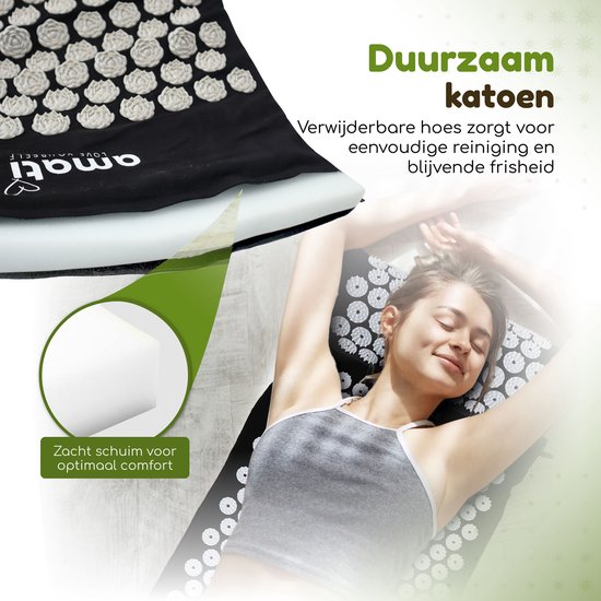 Amati Blue Lotus Spijkermat - Incl. Kussen en Accessoires - Grijs
