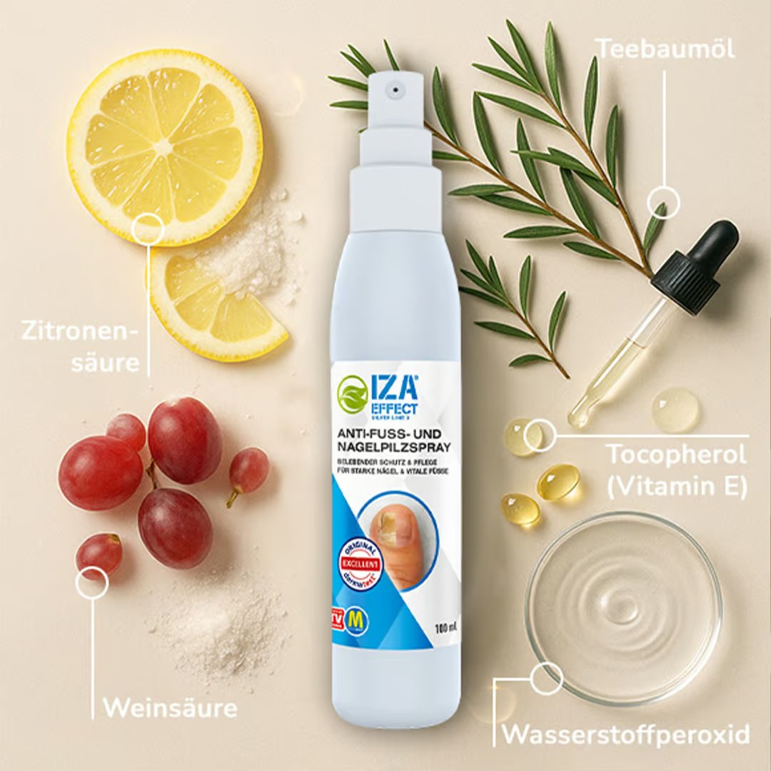 Kit de sprays IZA Effect contre les mycoses des pieds et des ongles - Application rapide - Résultats visibles - 1 + 1 gratuit
