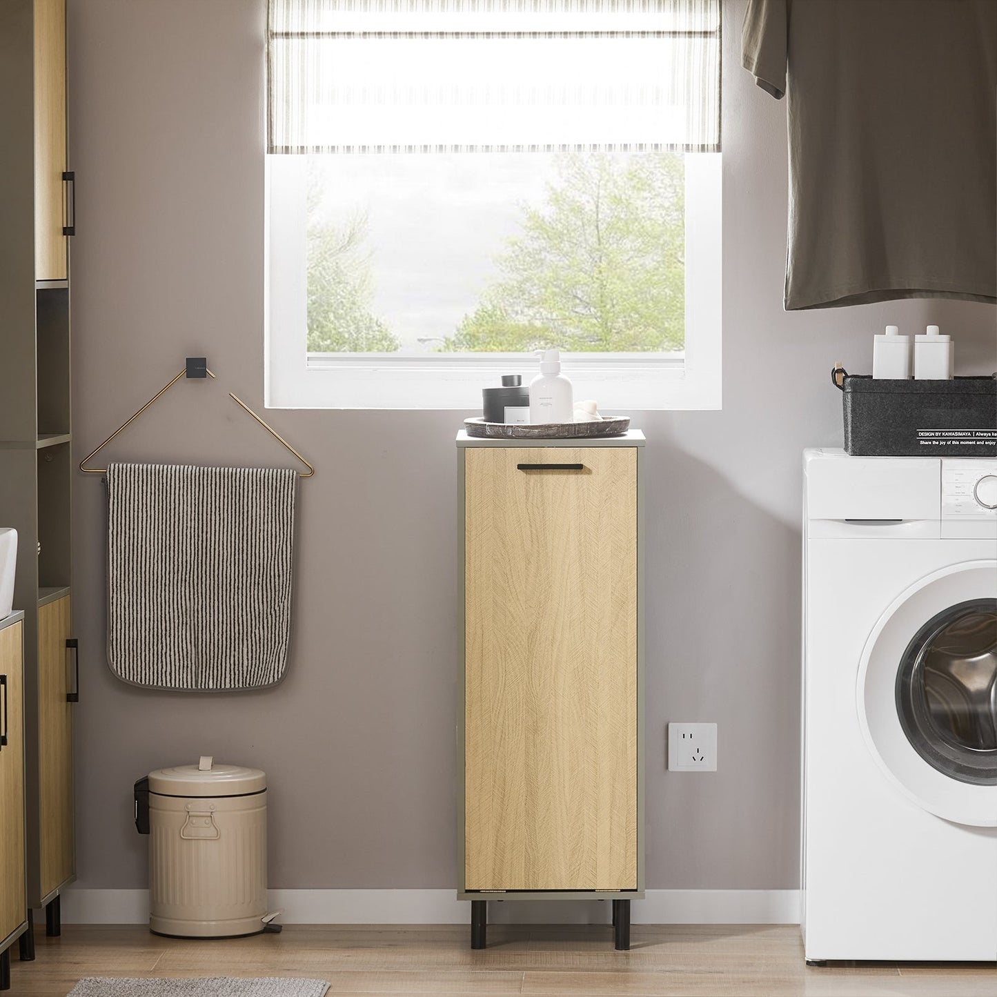 SoBuy Armoire à linge - Armoire basse - 31,5 x 30 x 86cm - Gris