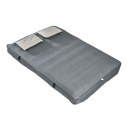 SoBuy OGS32-II-L-HG-P01 Matelas de camping gonflable pour 2 personnes, gris – Avec oreillers, drap-housse et pompe, 191 × 137 cm