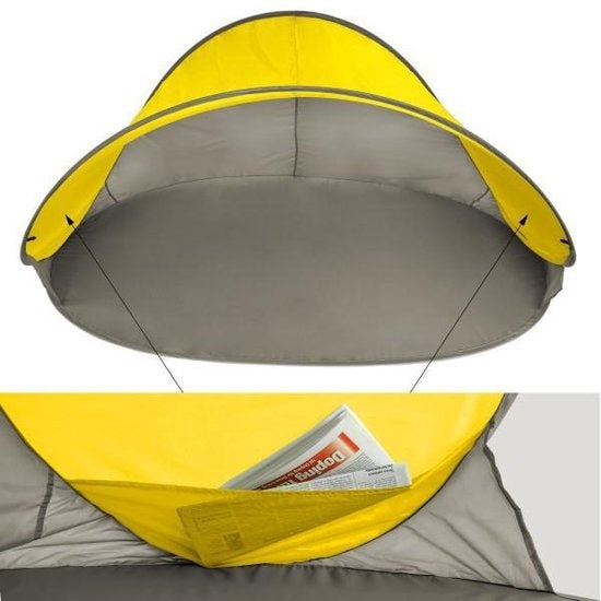 Tente de plage pop up abri de plage vert-gris 401682