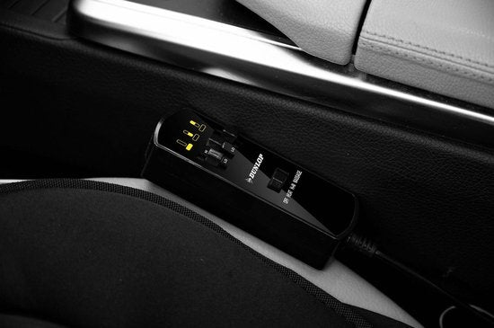 Dunlop Massage Seat Car with Heating Function - 108 x 48 CM - 4 Massage Motors and 1 Heating Element - Connection to Cigarette Lighter Car - Remote Control with 13 Stages - Black
