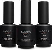 Moods Gellac Starter Pack - Primer - Base Coat - Top Coat - Gel Paint - LED Lamp Nail Polish - 7.3 ML
