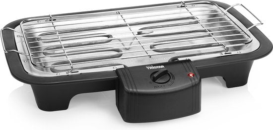 Barbecue électrique Tristar BQ-2813 – Barbecue de table à faible dégagement de fumée, 2 000 W – Grille de cuisson 38 x 22 cm – Noir - Idéal pour le balcon ou le camping