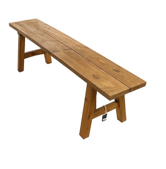 Petit banc en bois Mica Decorations Bold - L 108 x l 20 x H 37 cm - Bois recyclé - Marron