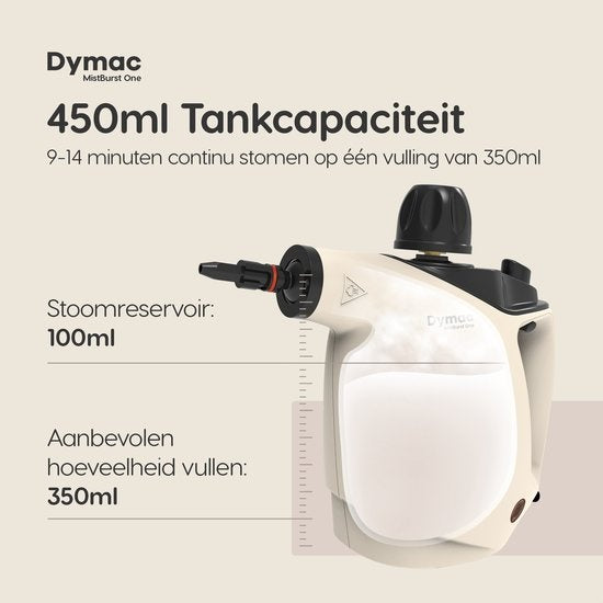 Nettoyeur vapeur portatif - Dymac - Réservoir 450 ml – 16 Accessoires – Vapeur Continue 10 min – Chauffe Rapide