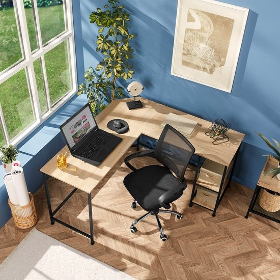 tectake - Bureau Hamilton lumière industrielle - bureau d'angle - 404232