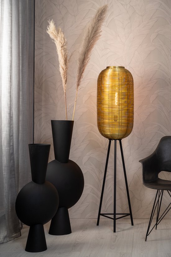 Vase Kavandu de Light & Living - Noir - 37,5 x 22 x 81 cm - Métal - Moderne - Vase à fleurs - Décoration d'intérieur - Vase décoratif pour le salon ou la chambre à coucher