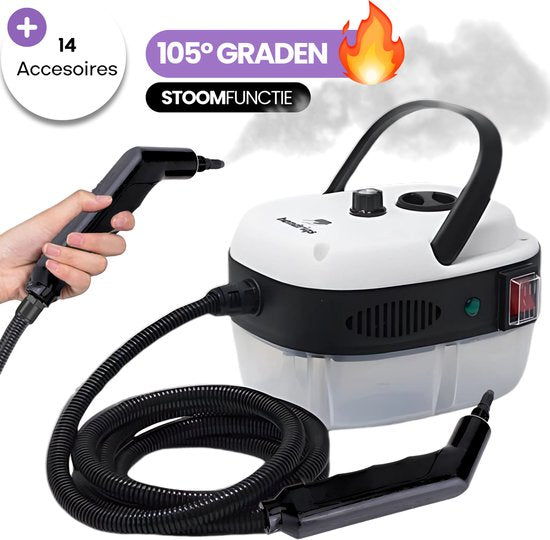 Nettoyeur vapeur Hendriqs® XL 105 °C - Nettoyeur vapeur 1,5 L pour cuisine, salle de bains et barbecue - Nettoyeur vapeur à main - Appareil de nettoyage à vapeur - Nettoyeur vapeur portable - Nettoyeur à vapeur - Machine de nettoyage - Nettoyeur de taches