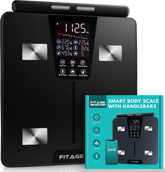 FITAGE Handle Scale Personal Scale Digital - Smart Scale with 17x Body Analysis - Scales - FITAGE App