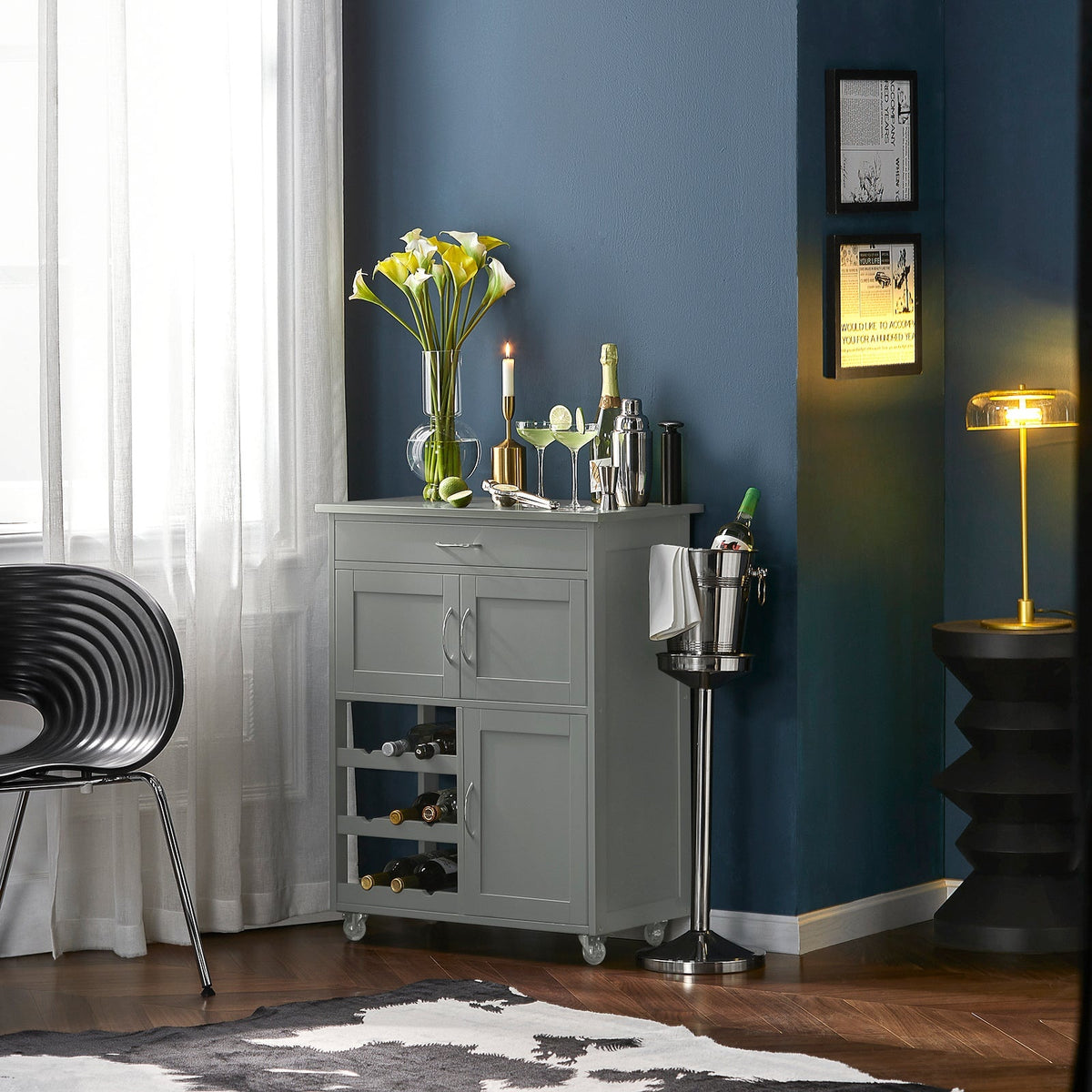Desserte - SoBuy - Chariot de cuisine - Max. 60KG - 67 x 87 x 38 cm - Gris