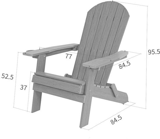 Chaise AXI Claire Adirondack bleue – Chaise de jardin en plastique avec accoudoirs – Pliable – Dossier haut – Chaise de jardin – 84,5 x 77 x 95,5 cm – Durable et résistante aux intempéries