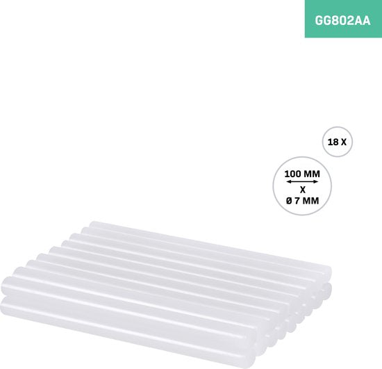 VONROC Cartouches de colle Ø7 x 100mm - 18 pièces | Pour GG502DC