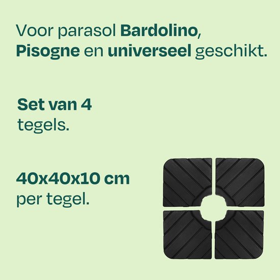 Dalles pour parasol VONROC - pour parasol suspendu - 40 x 40 cm – à remplir – lot de 4 pièces